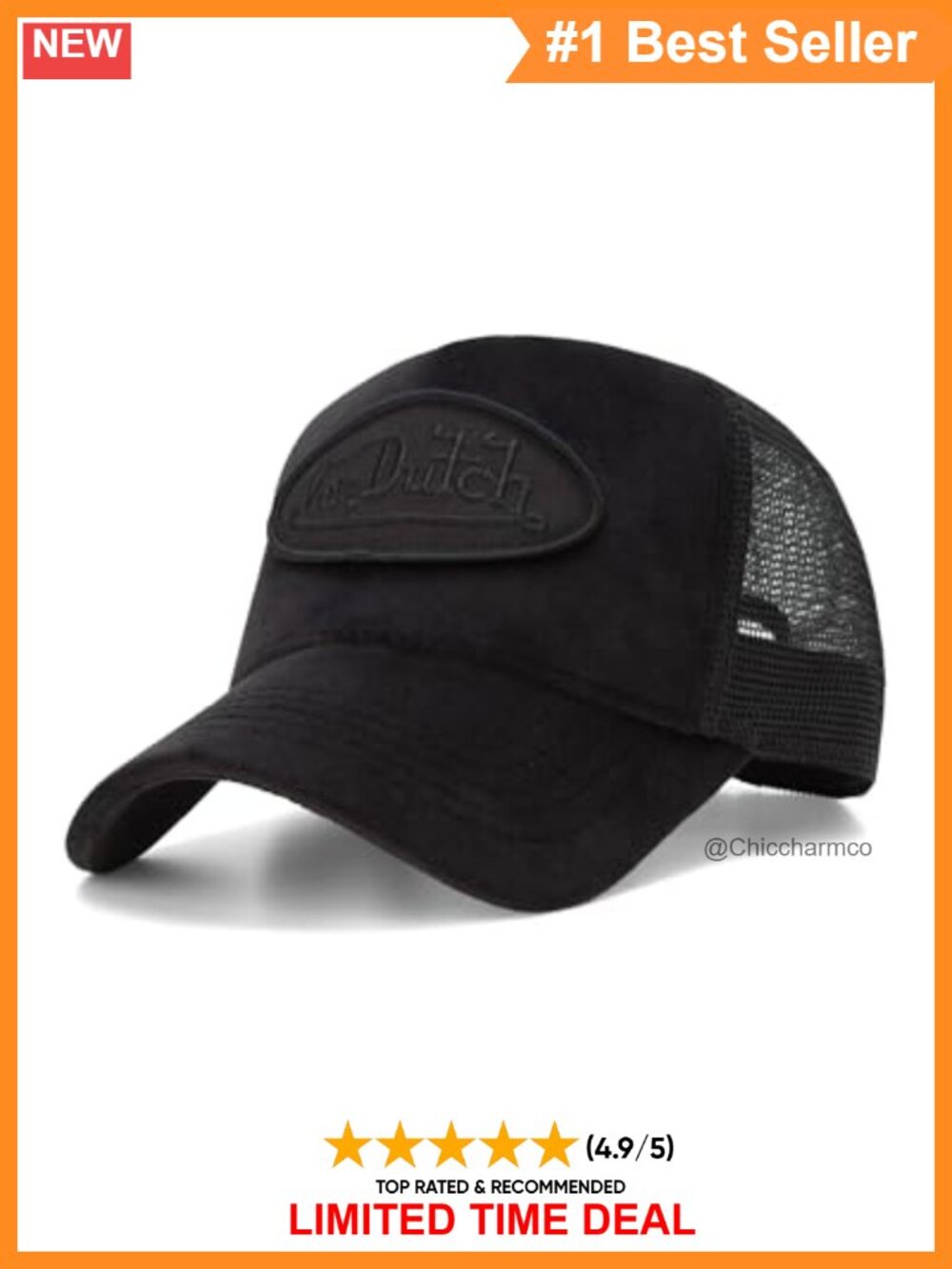Velvet Trucker Hat Curved Bill Mesh Back Snapback